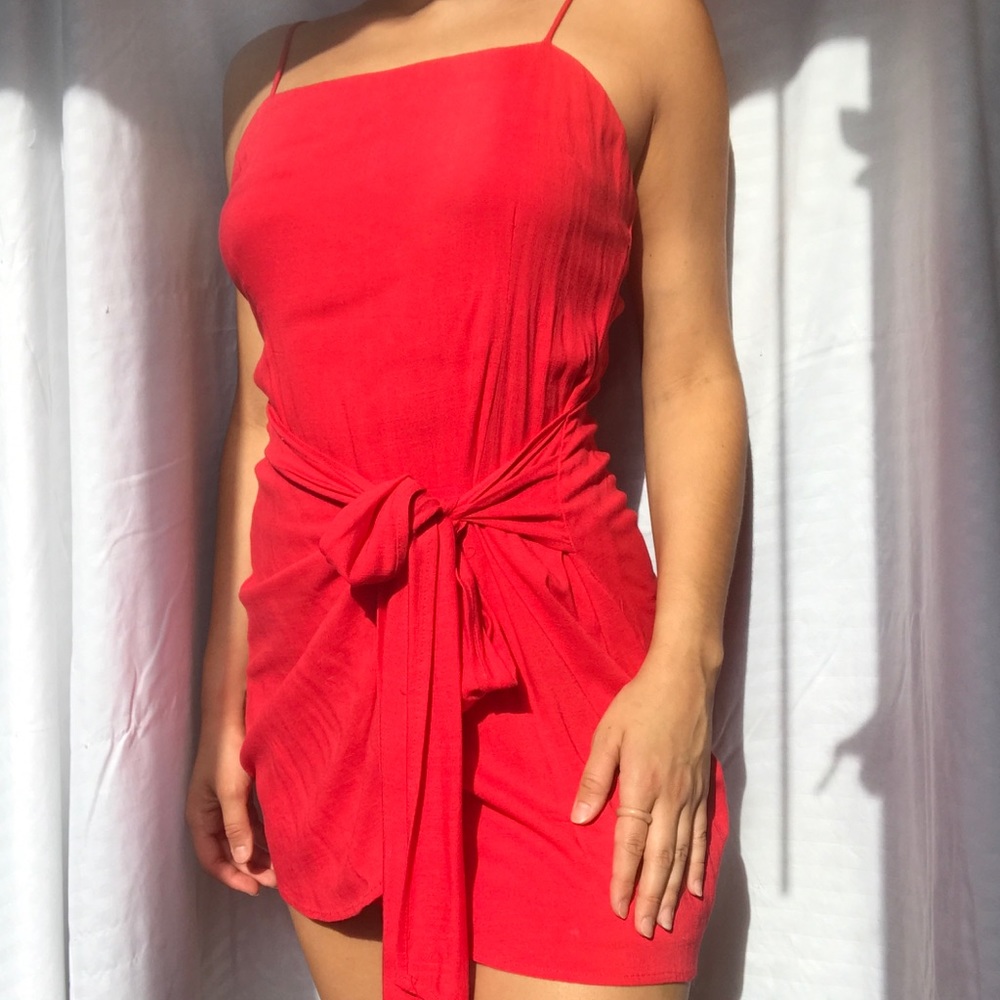 Super Cute Red Dress with Tie